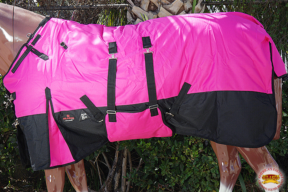 Hilason 1200D Winter Waterproof Horse Turnout Blanket Belly Wrap Pink