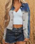 Denim Colorblock Patchwork Buttoned Jacket