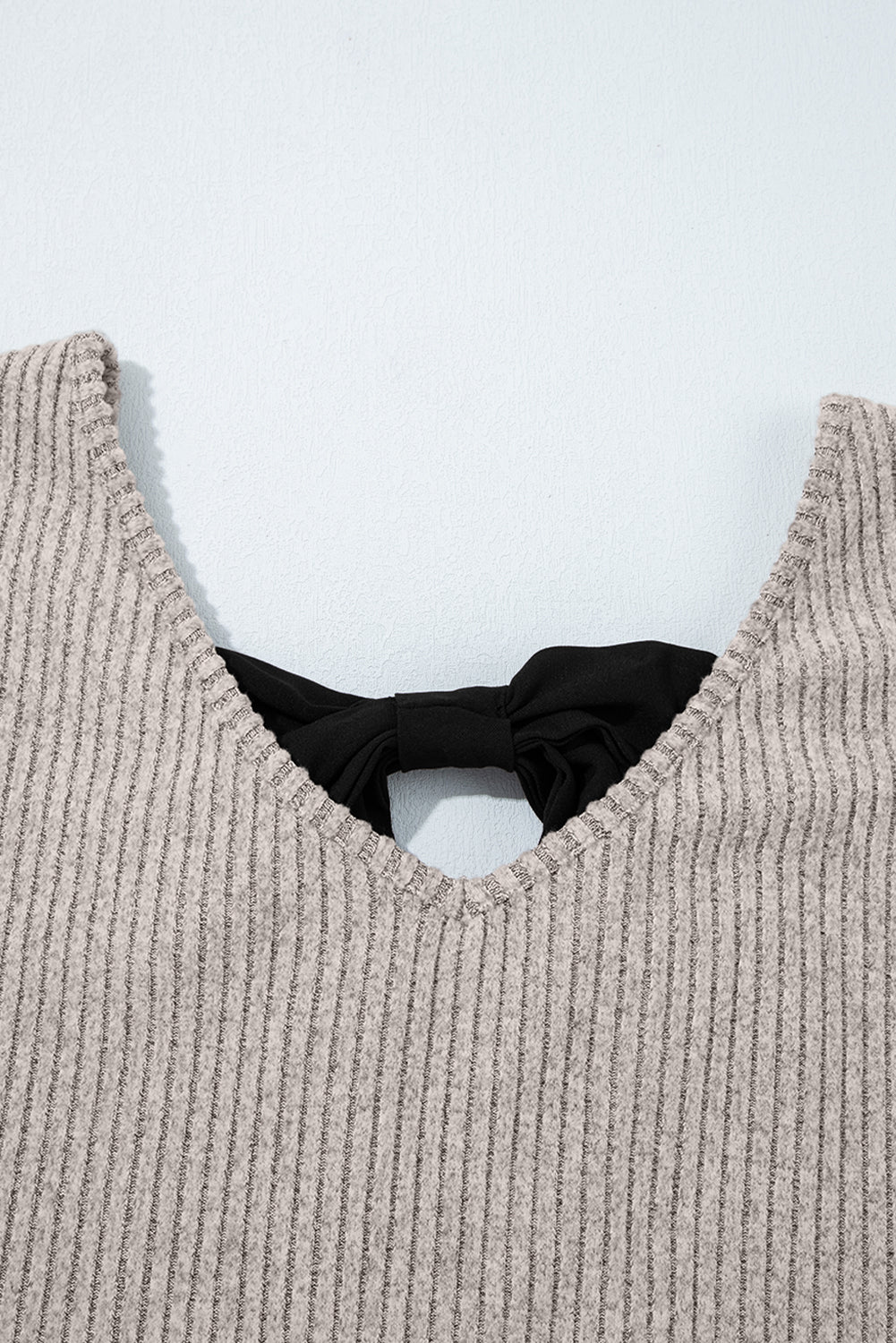 Colorblock Bow Back Ribbed Top