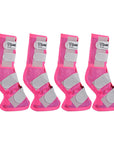 4 Pack Cashel Fly Prevention Warmblood Horse Leg Guard Cool Mesh Boots Pink