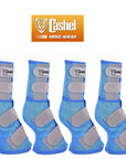 4 Pack Cashel Fly Prevention Arab Horse Leg Guard Cool Mesh Boots Blue