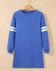Varsity Stripe Long Sleeve Sweatshirt Dress