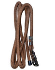 9 Feet Hilason Horse Riding Nylon Round Lead Rope Brown