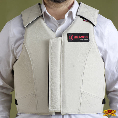 Bull Riding Vest Hilason Bull Pro Rodeo Leathergear Equipment White