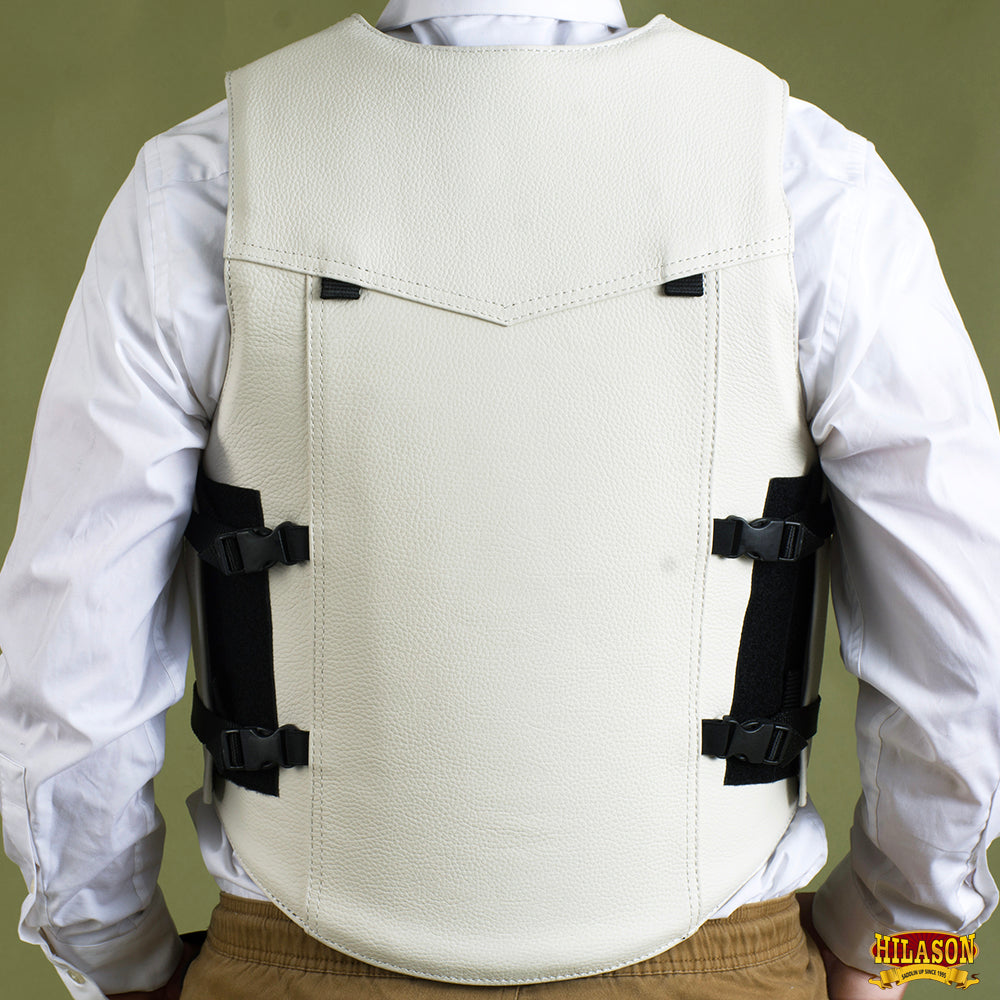 Bull Riding Vest Hilason Bull Pro Rodeo Leathergear Equipment White