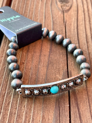 Turquoise Stud Stretch Bracelet