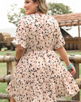 Leila Plus Size Cuffed Sleeve Empire Waist Dress