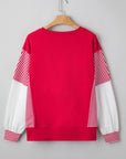 Stripe Patchwork Long Sleeve Colorblock Sweatshirt