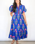 Blue Ruffle Hem Country Dress