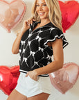 Amina Preppy Bow Zipped Collar Sweater