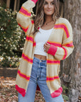 Josephine Stripe Long Knitted Cardigan