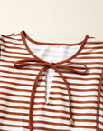 Stripe Long Sleeve Babydoll Blouse