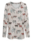 Baha Ranch Western Cow Cattle Long Sleeve Top