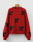 Eleanor Bow Pattern Loose Sweater