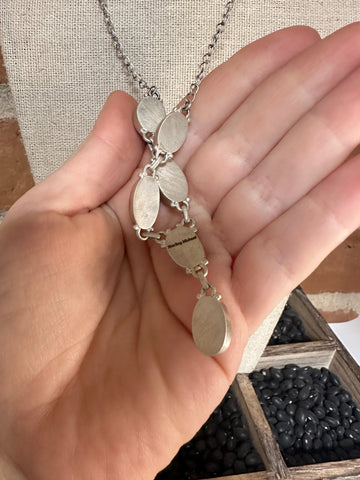 Handmade Sterling Silver & Sonoran Mountain Turquoise Lariat Necklace
