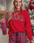 Christmas Plaid Mama Pullover and Pants Set