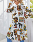 Vintage Cowboy Collage Western Lightweight Cardigan