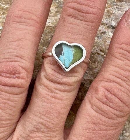Nessaea Green Butterfly Ring Size 8