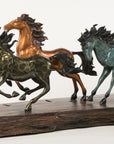 100% Real Bronze Horses Free spirit, By Milo, Numbered with Certificate 1/100