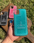 Boot-Stitch Suede Leather Phone Cases