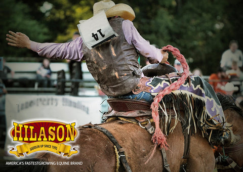 Ch206N-F Hilason Bull Riding Light Natural Hair On Leather Rodeo Chaps