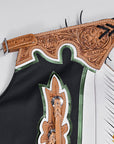 Hilason Handmade Genuine Leather Chaps Adult Handtooled Rodeo Bull Riding