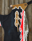 Hilason Handmade Genuine Leather Chaps Adult Handtooled Rodeo Bull Riding