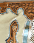 Hilason Handmade Genuine Leather Chaps Adult Handtooled Rodeo Bull Riding