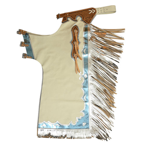 Hilason Handmade Genuine Leather Chaps Adult Handtooled Rodeo Bull Riding