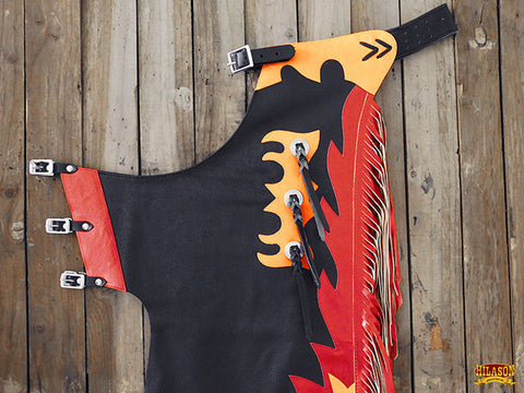 Western Youth Child Rodeo Bronc Bull Riding Show Genuine Leather Chaps