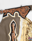 Hilason Handmade Genuine Leather Chaps Adult Handtooled Rodeo Bull Riding