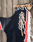 Hilason Handmade Genuine Leather Chaps Adult Handtooled Rodeo Bull Riding