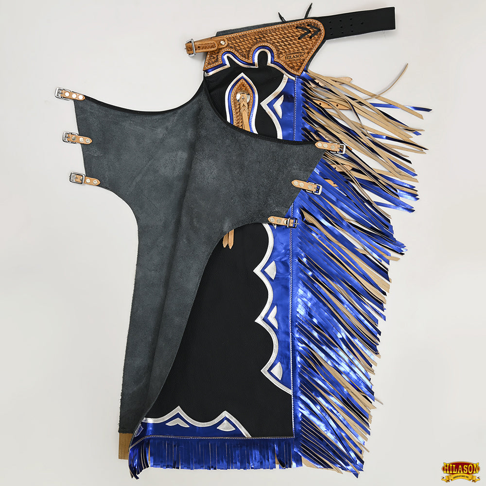 Hilason Handmade Genuine Leather Chaps Adult Handtooled Rodeo Bull Riding