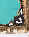 Hilason Pro Rodeo Bull Riding Chaps Genuine Leather Turquoise