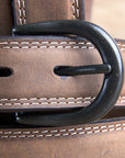 3D Cognac Mens Leather Basic Cowboy Belt Silver Buckle Brown