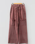 Mineral Wash High Waist Raw Hem Pants