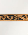 HILASON Western Genuine Leather Belt for Men Women Cowboy Cowgirl Handmade Unisex Full Grain Heavy Duty Floral Tooled Belt