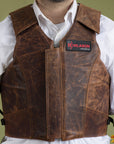 HILASON Equestrian Bull Riding Rodeo Safety Vest Protective Leather