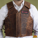 HILASON Bull Riding Vest Safety Protective Leather