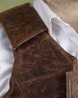 HILASON Equestrian Bull Riding Rodeo Safety Vest Protective Leather