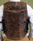 HILASON Equestrian Bull Riding Rodeo Safety Vest Protective Leather