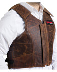 HILASON Equestrian Bull Riding Rodeo Safety Vest Protective Leather