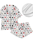 Vegas Gambling Satin Ruffle Pajama Set