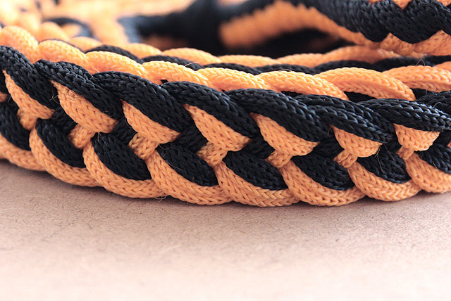 Hilason Braided Poly Barrel Racing Contest Flat Reins 1&quot; X  8Ft Tan Black