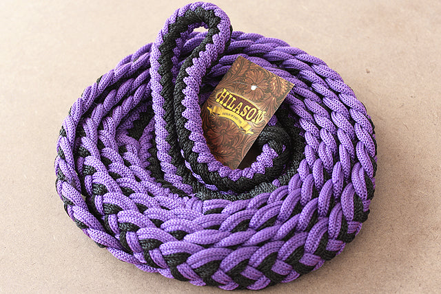 Hilason Braided Poly Barrel Racing Contest Flat Reins 1&quot; X  8Ft Tan Black