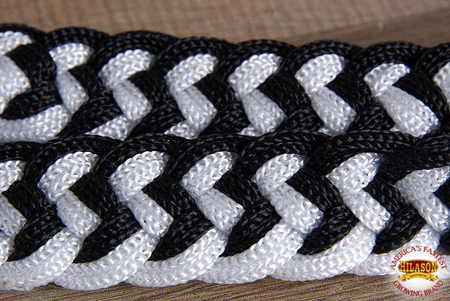 Hilason Braided Poly Barrel Racing Contest Flat Reins 1&quot; X  8Ft Tan Black
