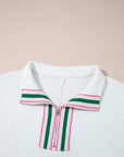 Kami Striped Collar Textured Blouse