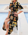 Vintage Cowboy Collage Western Duster Dress