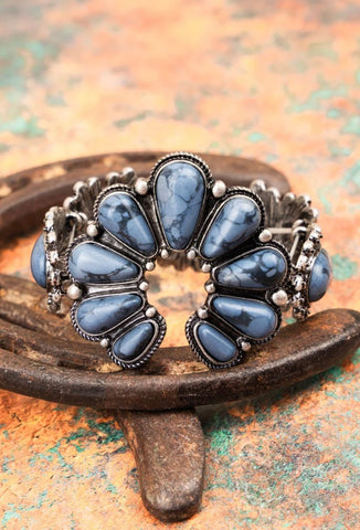 Blue Grey Stretch Bracelet