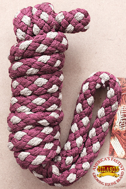 Hilason Horse Riding Poly Lead Rope Brown Tan  1/4&quot; X 8 Ft.
